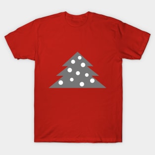 Modern Abstract Grey Christmas Tree Holiday Design T-Shirt